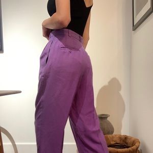 STUNNING Vintage 100% Silk Lilac Trousers 🍇